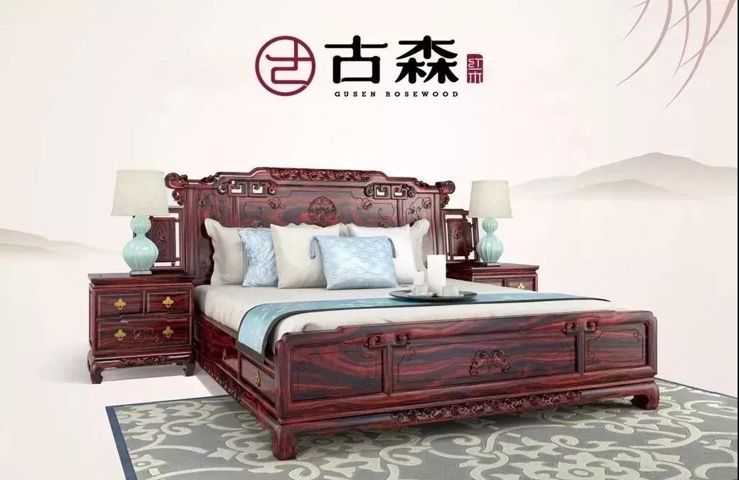古森红木阔叶黄檀古韵悠扬大床