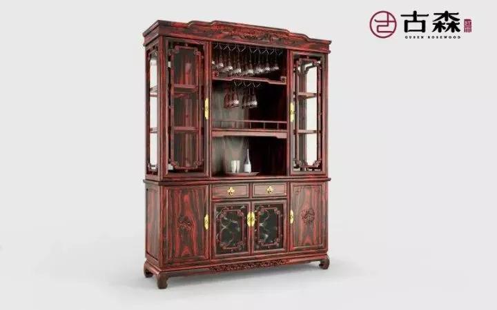 古森红木古韵悠扬酒柜