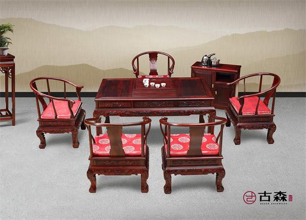 古森红木阔叶黄檀金狮茶台 古森红木阔叶黄檀金狮茶台