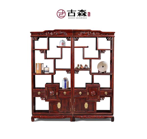 古森红木阔叶黄檀博古架